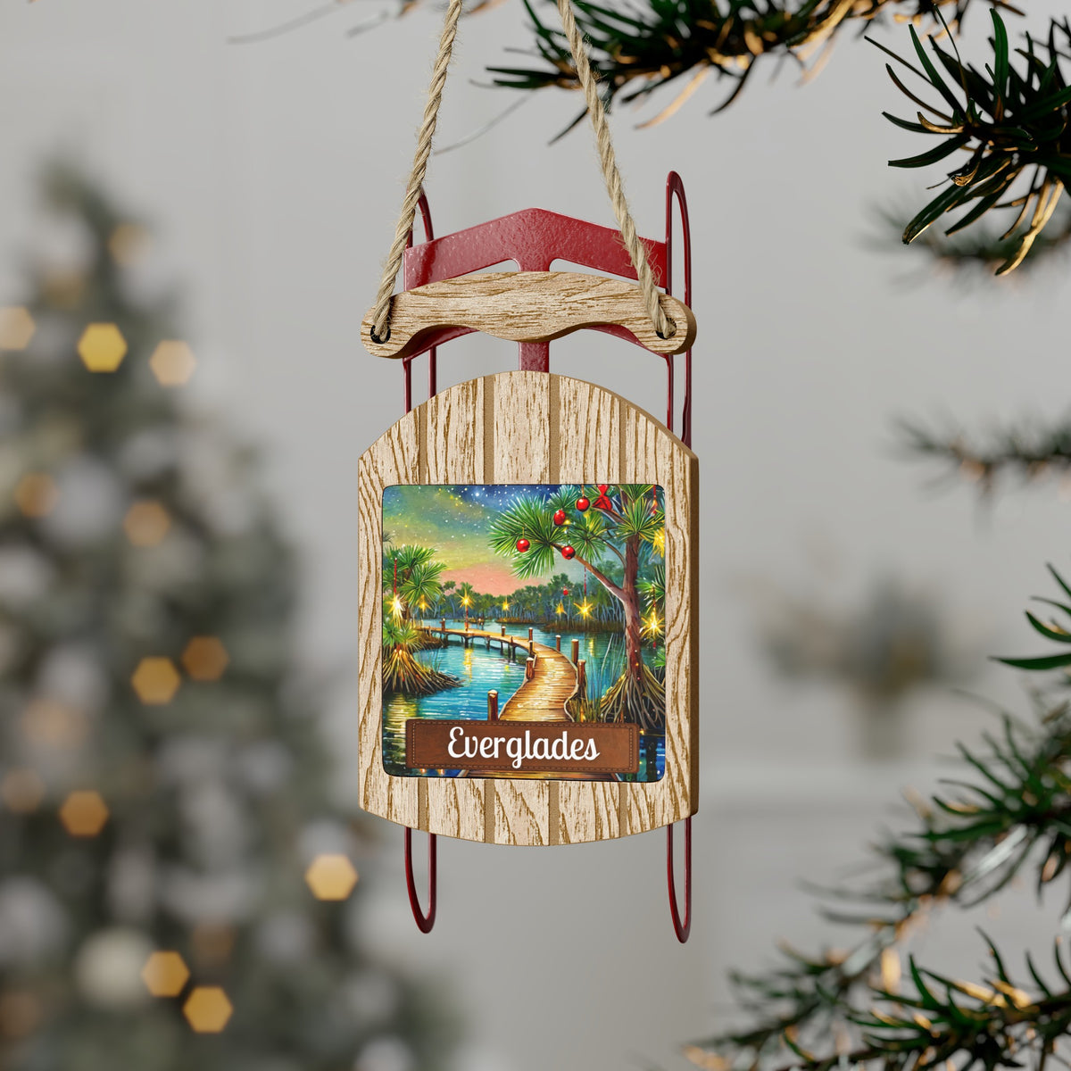 Everglades National Park Christmas Sled Ornament