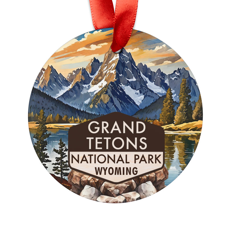 Grand Tetons Christmas Ornament with Ribbon