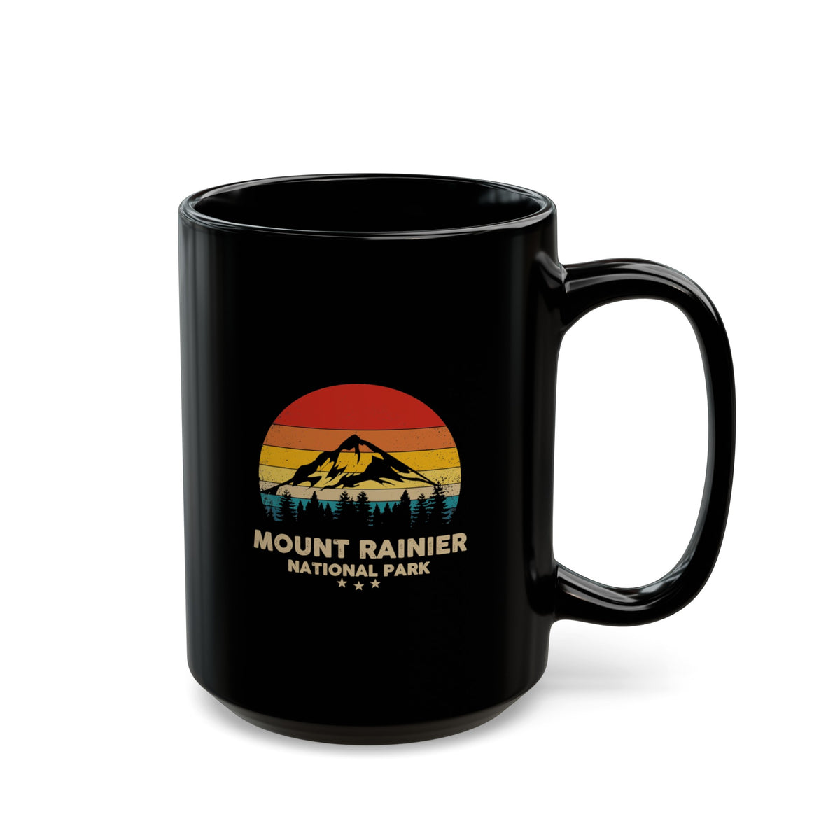 Mount Rainier National Park souvenir mug with scenic mountain design