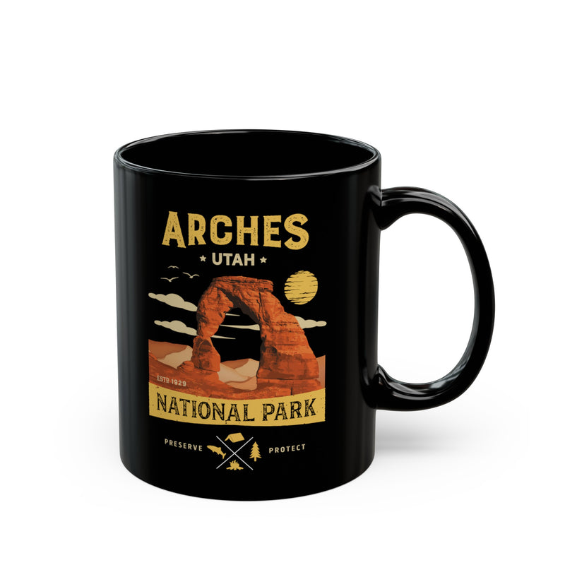 Arches National Park Utah Souvenir Mug with Scenic Arch Illustration