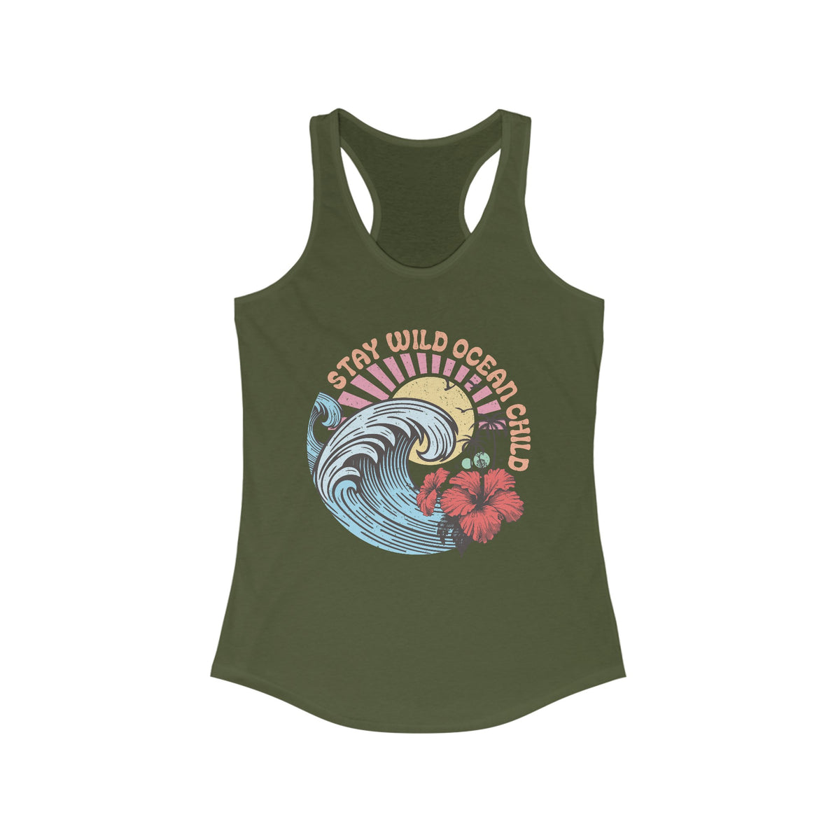 Women's Stay Wild Ocean Child Racerback Tank