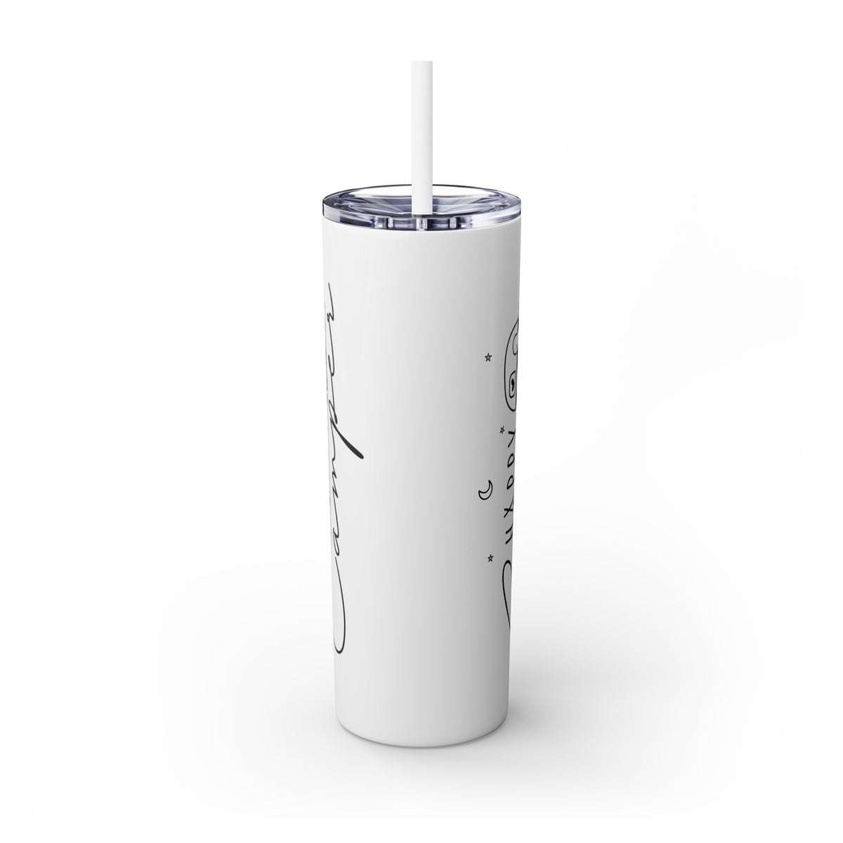 Happy Camper Skinny Tumbler with Straw, 20oz