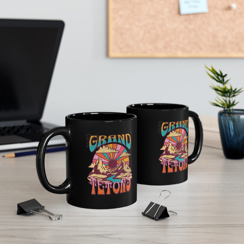 Grand Tetons Souvenir Mug with Sunrise Art