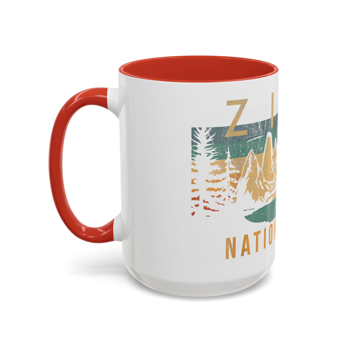 Zion National Park Mug - Ceramic Coffee Tea Cup with Vintage Mountain Sunset Design