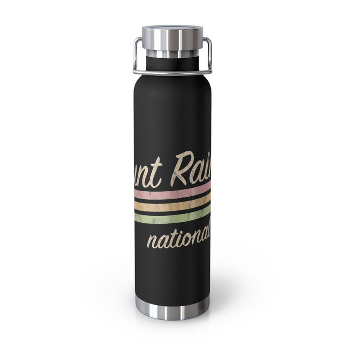 Mount Rainier water bottle with a retro design from the national park.