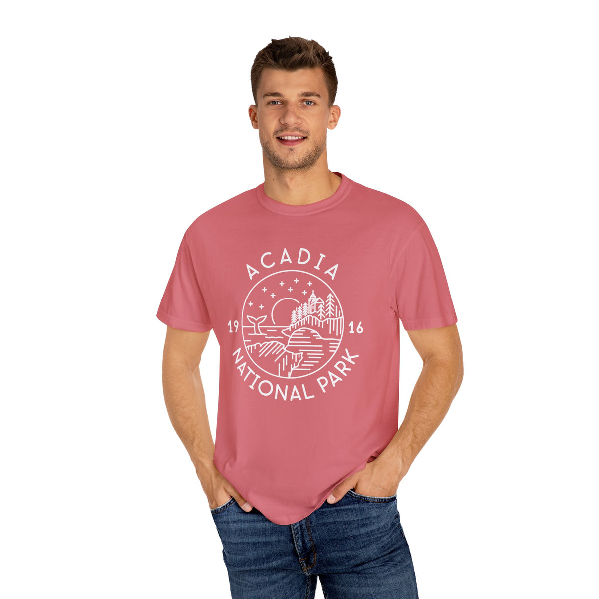 Acadia National Park Souvenir Tee with Night Sky