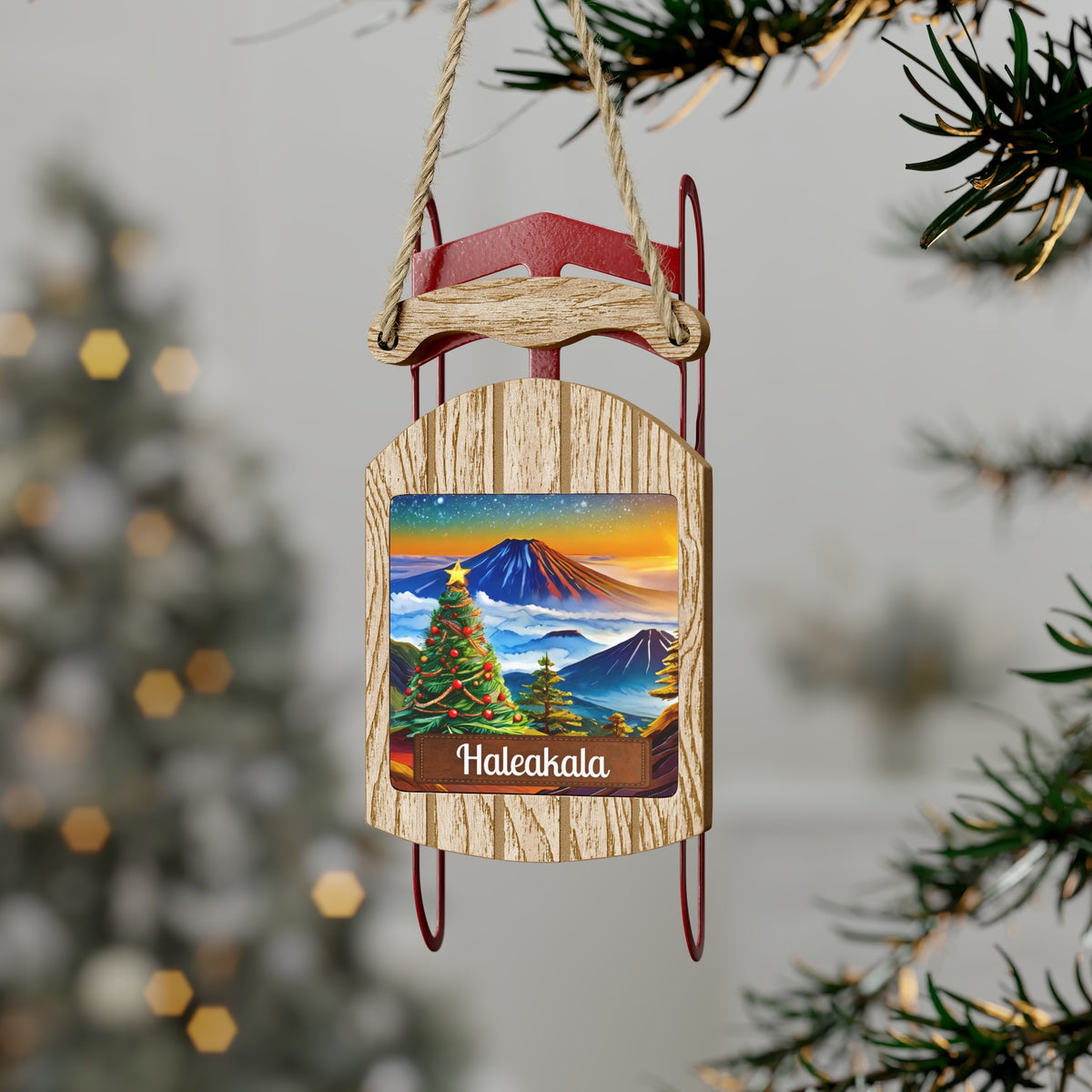 Haleakalā National Park Christmas Sled Ornament