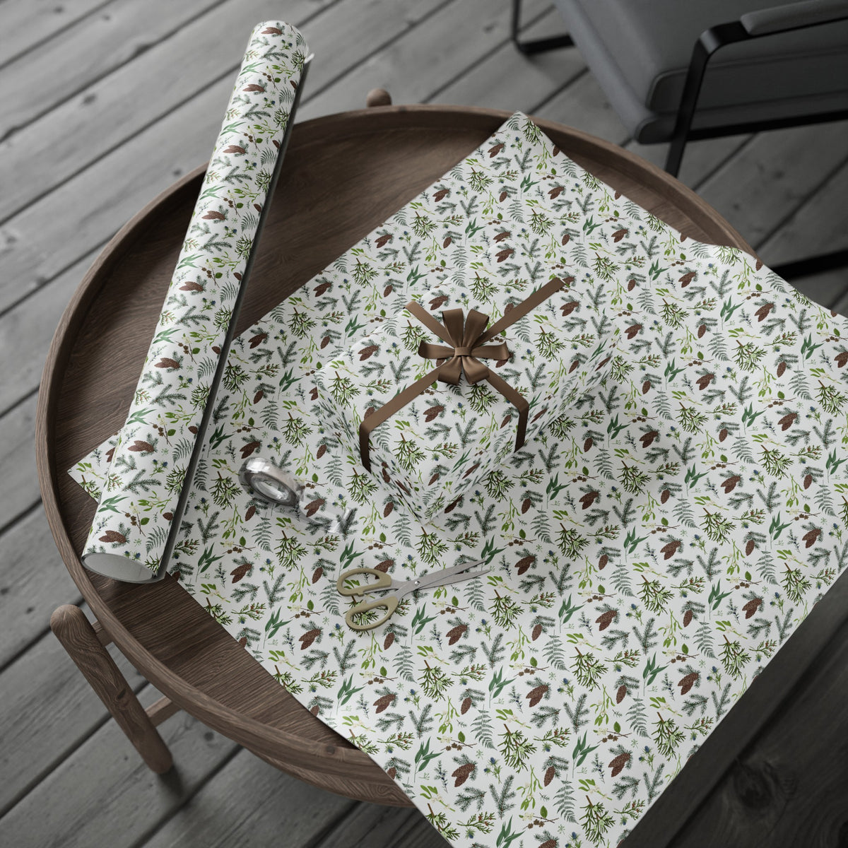 Forest Pinecones Pattern Wrapping Papers