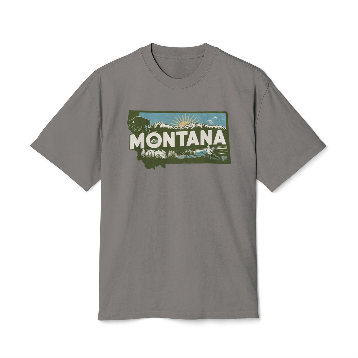 Montana Retro State  Unisex Heavy Faded Tee