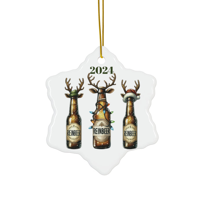 Reinbeer Ceramic Ornament, 2024 Beer-Themed Holiday Keepsake With Free Shipping