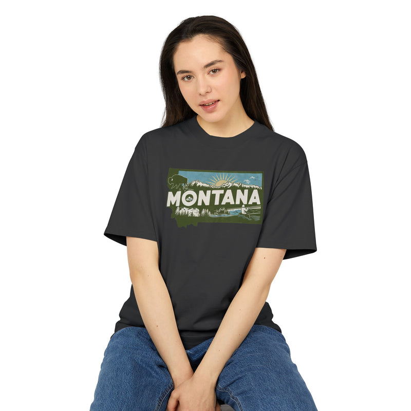 Montana Retro State  Unisex Heavy Faded Tee