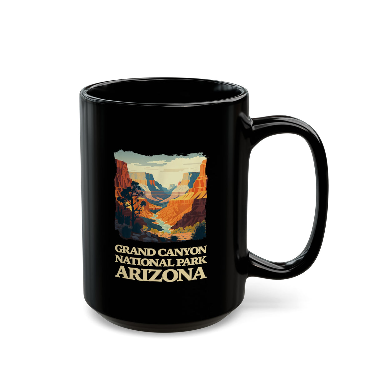 Grand Canyon National Park souvenir mug with scenic canyon and Arizona text design