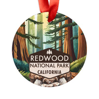 Redwood Christmas Ornament with Ribbon