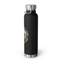 Image of a stainless steel water bottle featuring a design from Angels Landing Trail in Zion National Park, Utah.