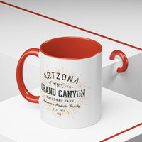 Grand Canyon National Park souvenir mug with a retro Arizona design and text.