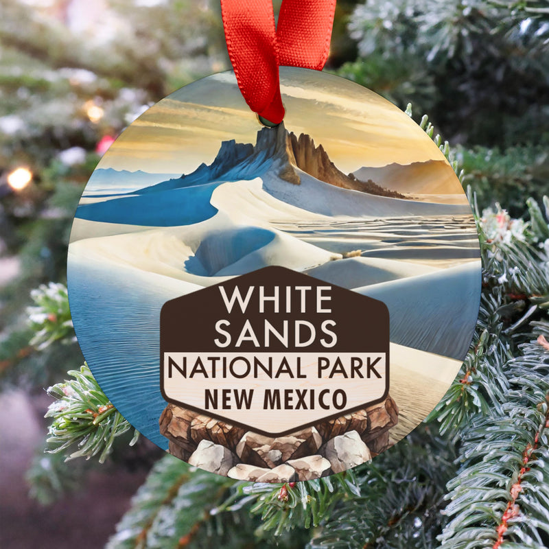 White Sands Christmas Ornament with Ribbon