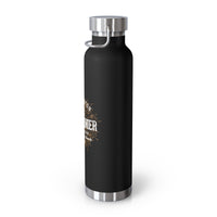 Stainless steel water bottle featuring Mt. Rainier National Park design, with a sturdy handle and powder-coated finish.