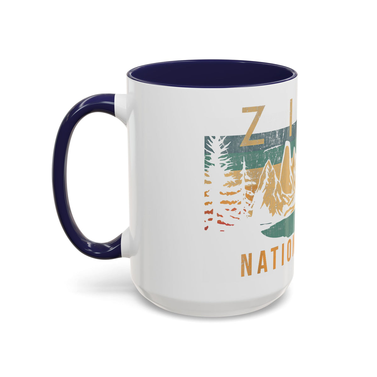 Zion National Park Mug - Ceramic Coffee Tea Cup with Vintage Mountain Sunset Design