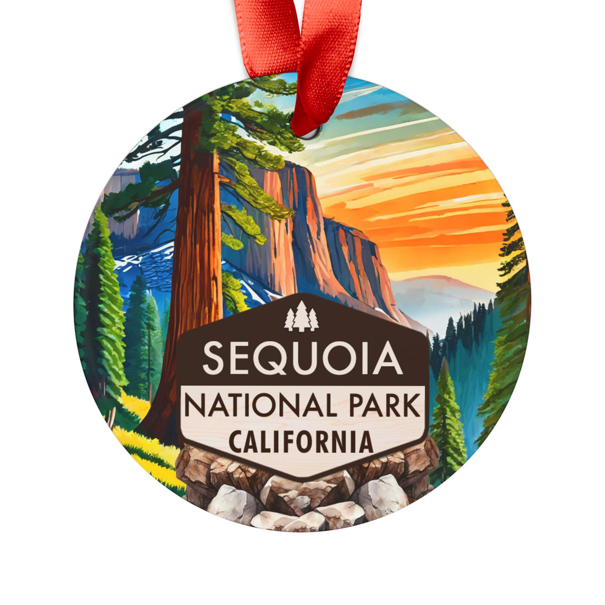 Sequoia Christmas Ornament with Ribbon