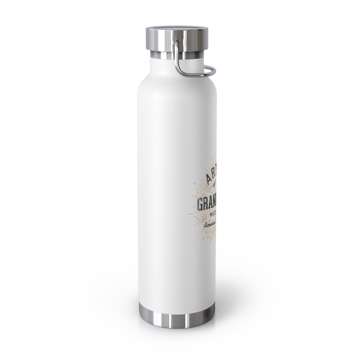 Grand Canyon National Park souvenir water bottle featuring an Arizona graphic design and stainless steel construction.