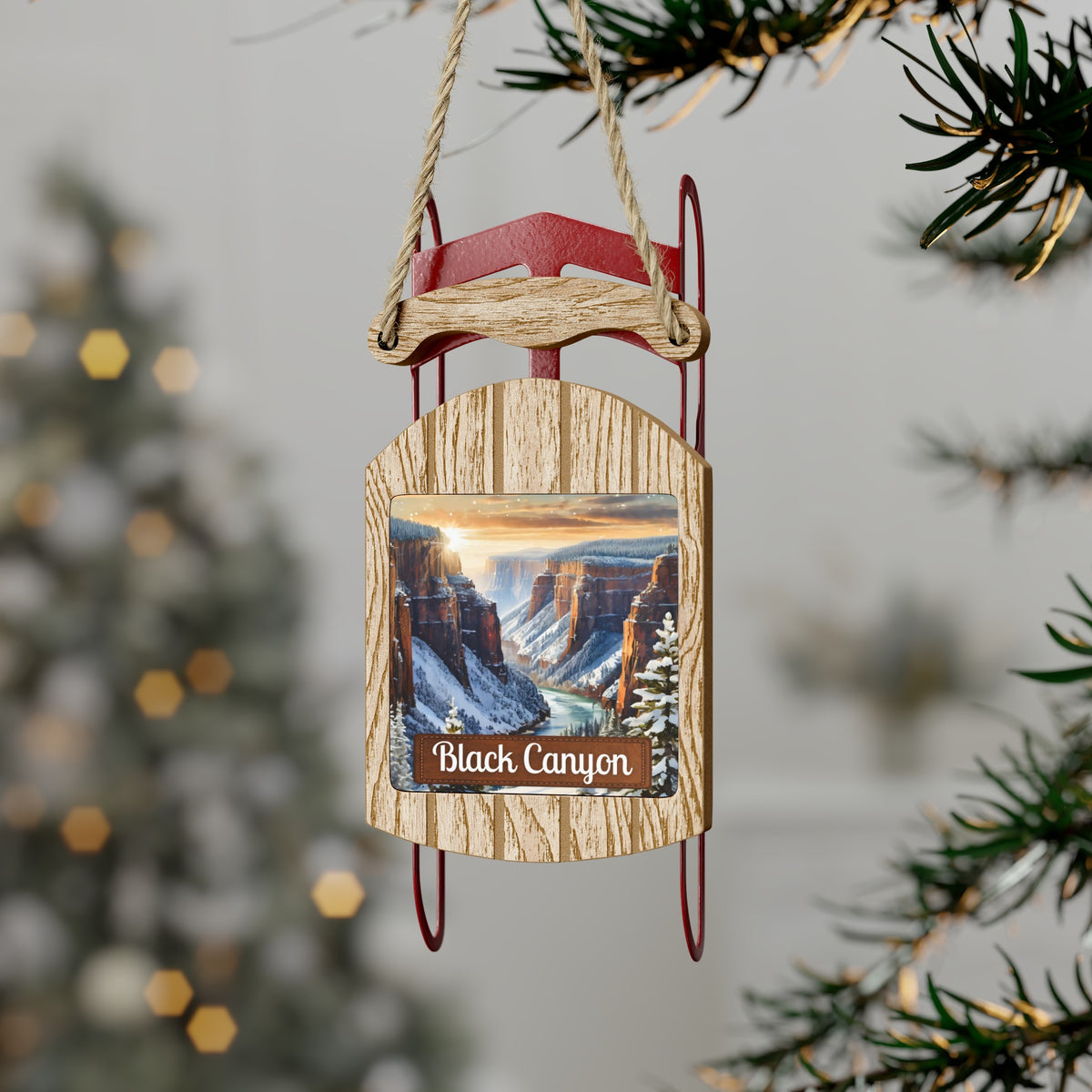 Black Canyon of the Gunnison National Park Christmas Sled Ornament