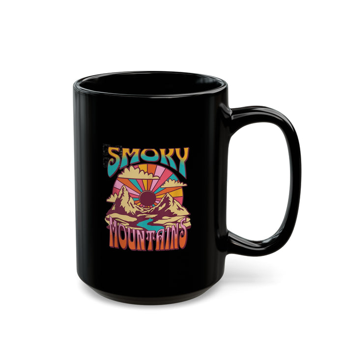 Great Smoky Mountains National Park souvenir mug with retro design