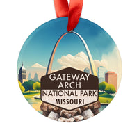 Gateway Arch Christmas Ornament with Ribbon