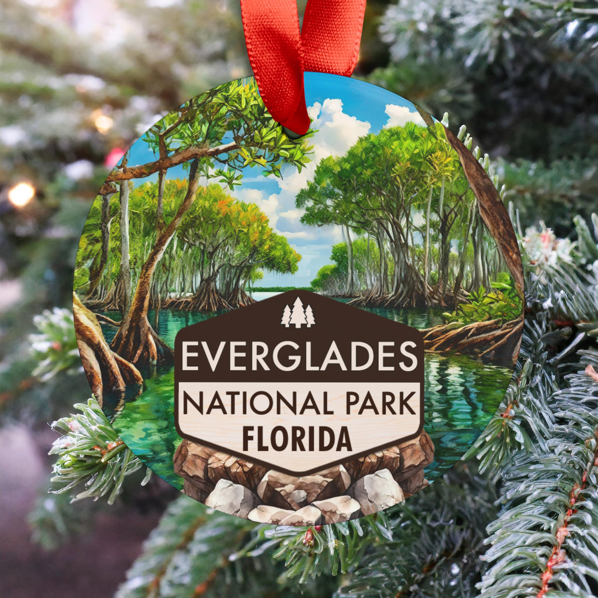 Everglades Christmas Ornament with Ribbon