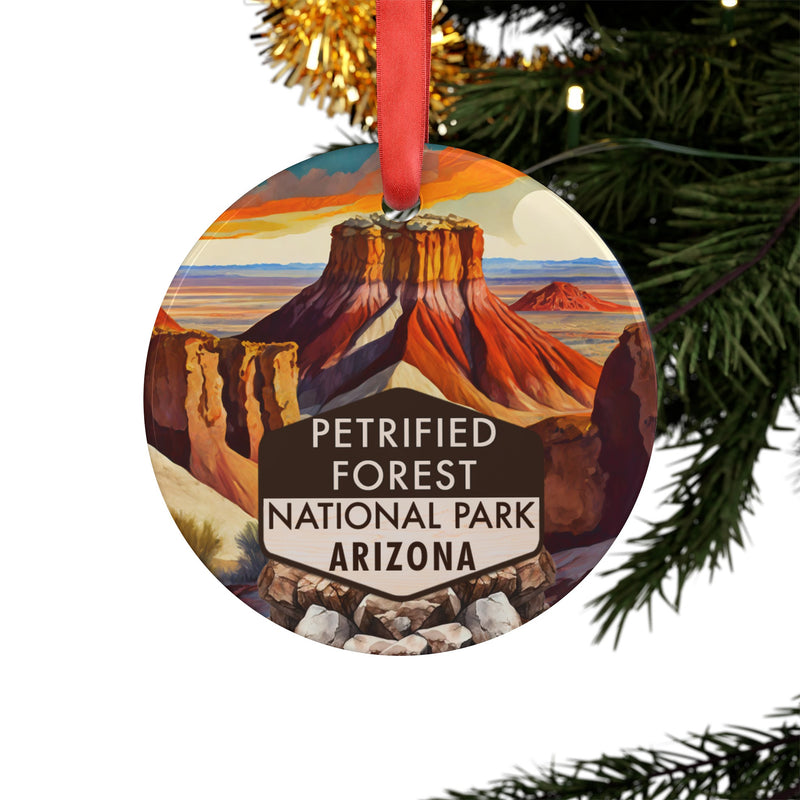 Petrified Forest Christmas Ornament with Ribbon