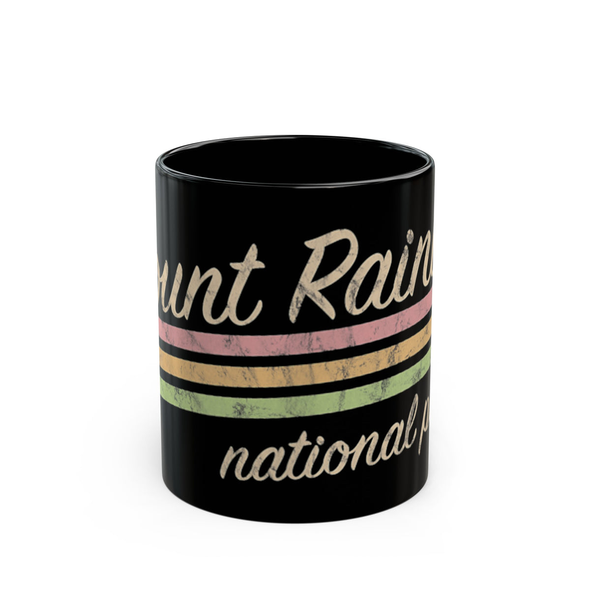 Mount Rainier National Park souvenir mug with striped design