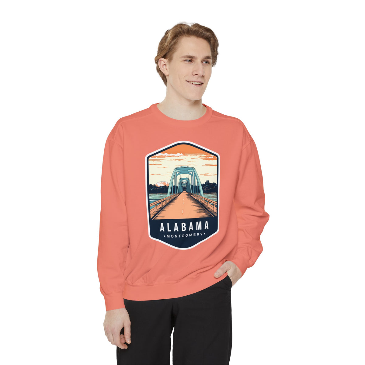 Vintage Alabama Montgomery Bridge Sweatshirt - Retro Travel Design