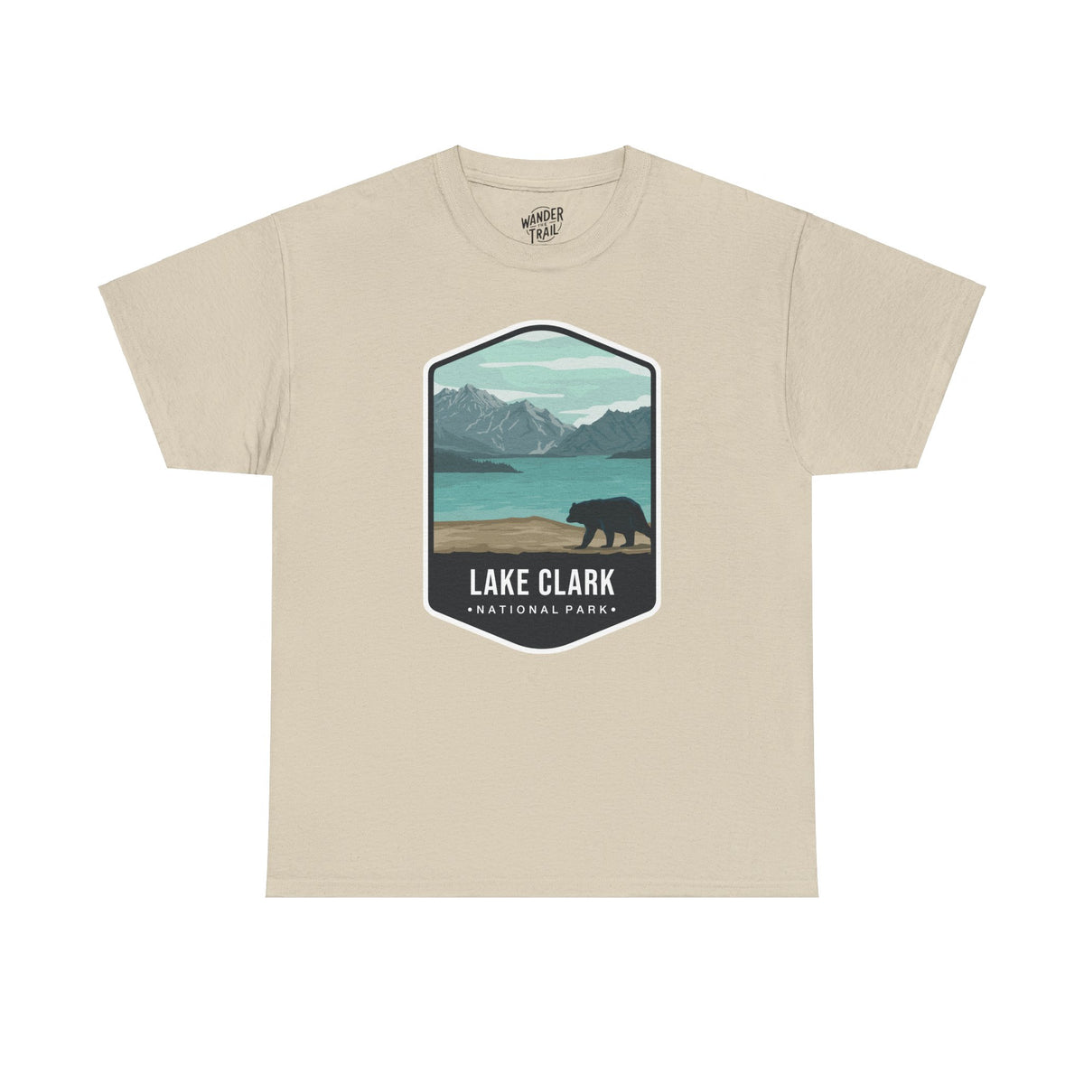 Lake Clark National Park T-Shirt with Bear and Mountain Lake Scene