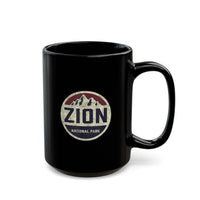 Ceramic mug featuring a vintage design of Zion National Park, perfect as a souvenir.