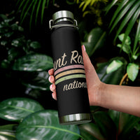 Mount Rainier water bottle with a retro design from the national park.