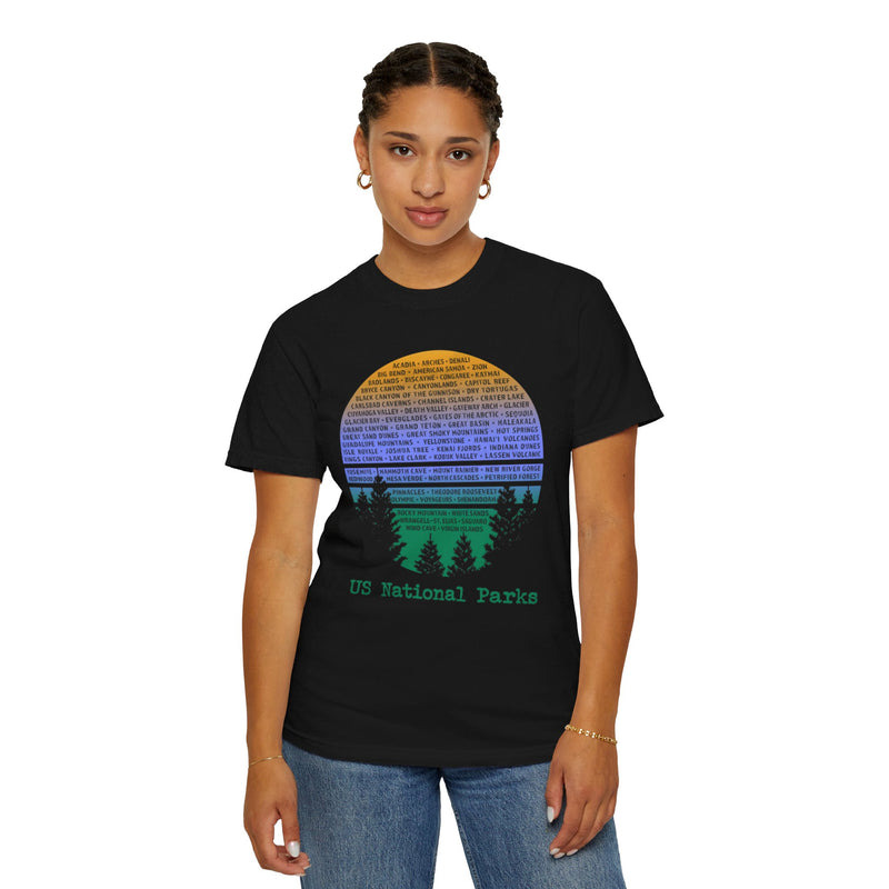 US National Parks Souvenir T-Shirt with Text Design