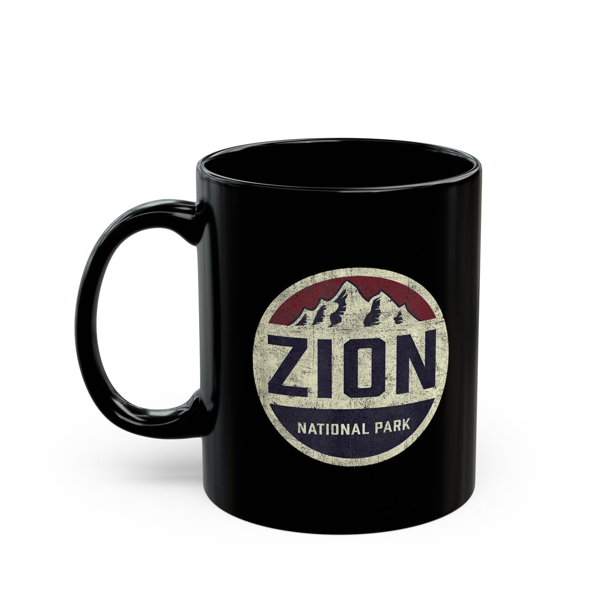 Ceramic mug featuring a vintage design of Zion National Park, perfect as a souvenir.