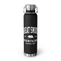 Great Smoky Mountains National Park souvenir bottle with scenic design, Tennessee.