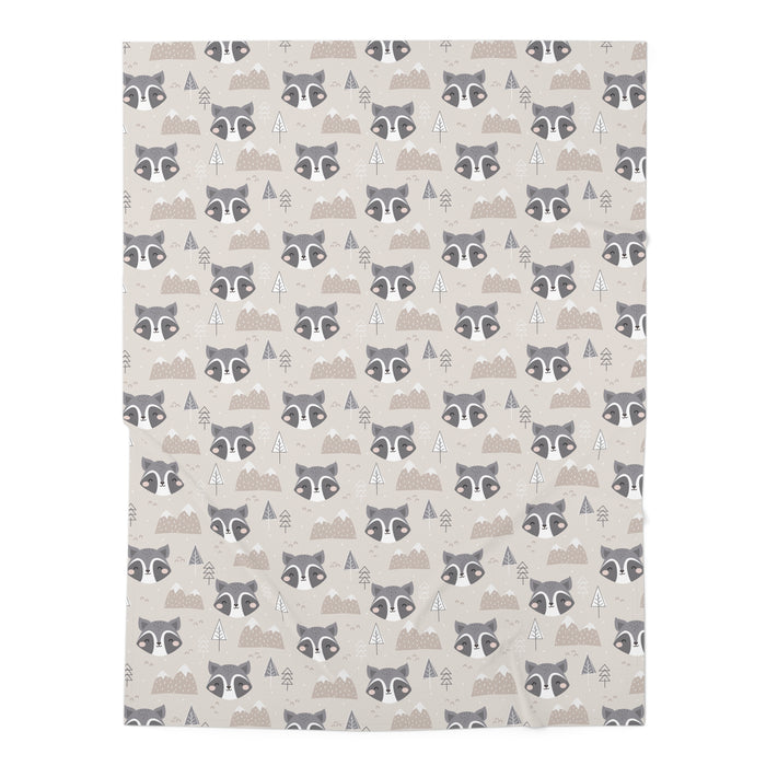 Raccoons in Forest Unisex Baby Swaddle Blanket