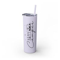 Happy Camper Skinny Tumbler with Straw, 20oz