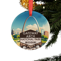 Gateway Arch Christmas Ornament with Ribbon