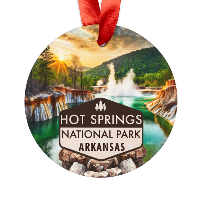 Hot Springs Christmas Ornament with Ribbon