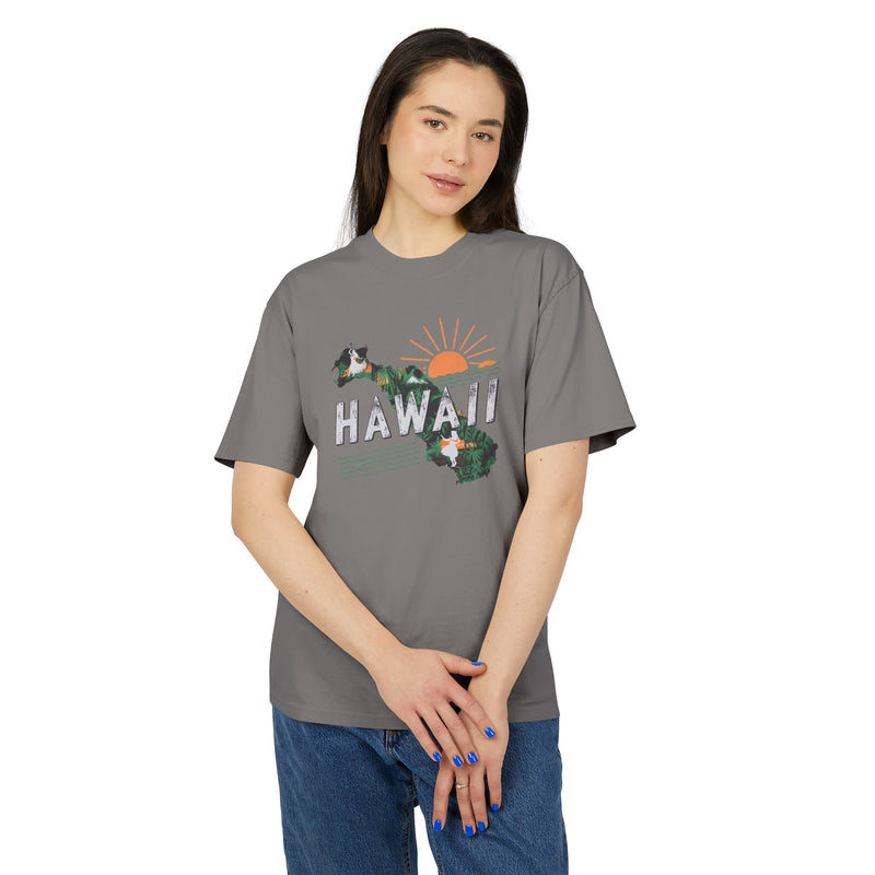 Hawaii Retro State Unisex Heavy Faded Tee