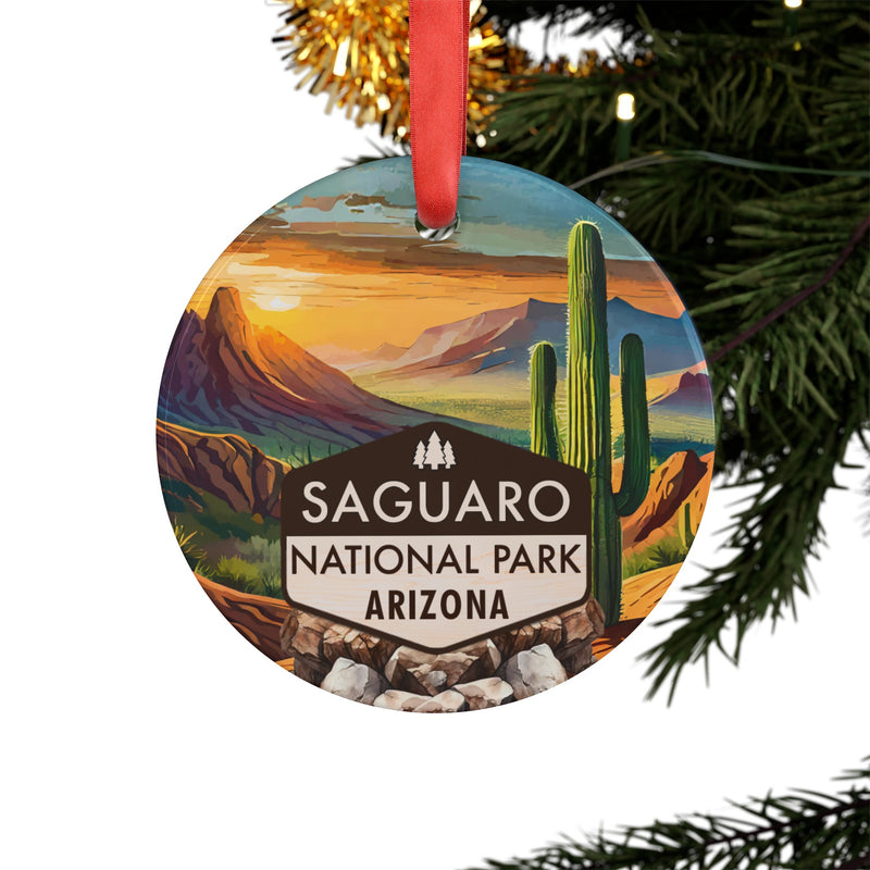 Saguaro Christmas Ornament with Ribbon