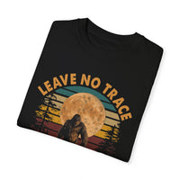 T-shirt with Bigfoot silhouette and full moon background, featuring "Leave No Trace America's National Parks."