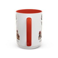 Merry Pugmas Christmas Mug, Cute Pug Dog Design with Free Shipping, Microwave and Dishwasher Safe