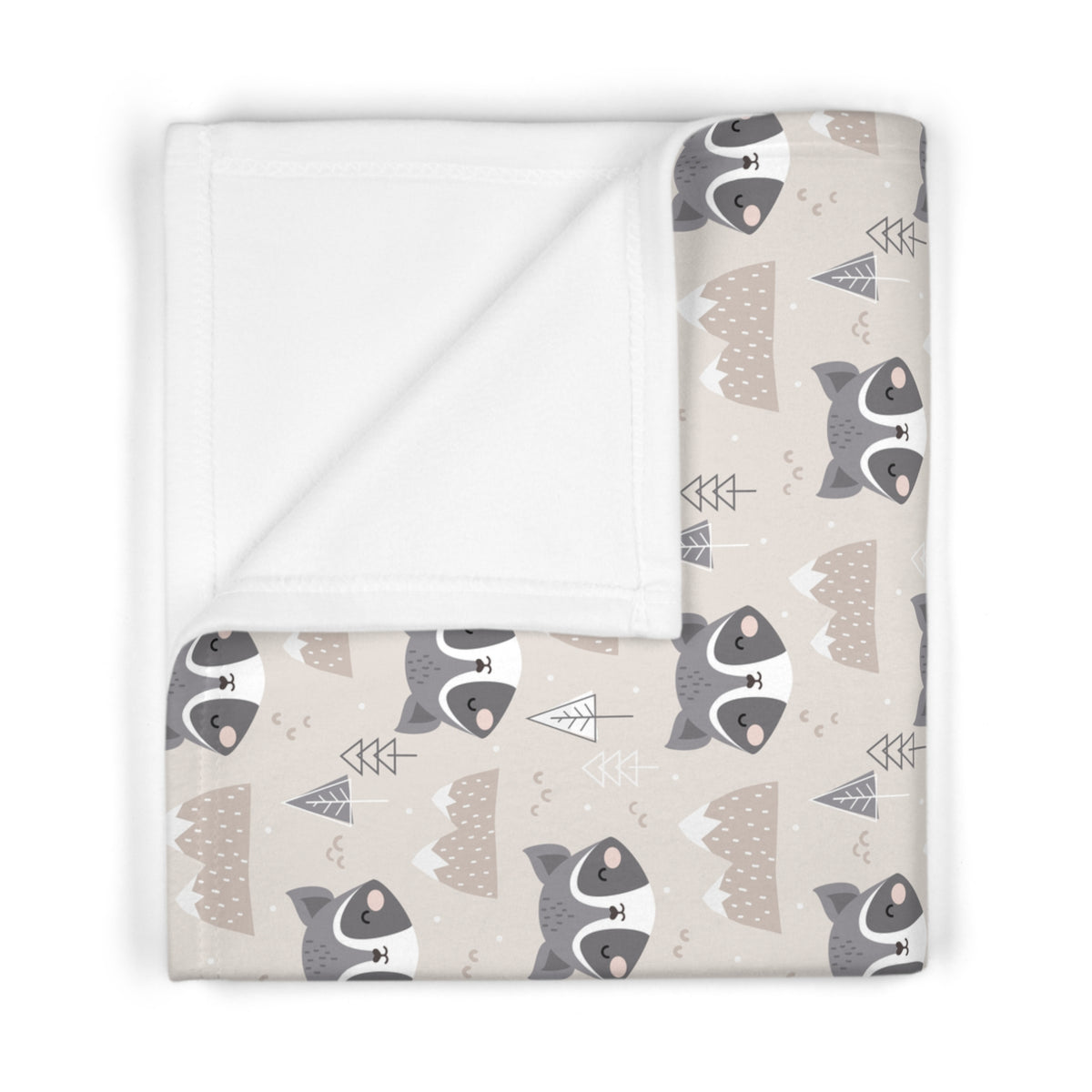 Raccoons in Forest Unisex Soft Fleece Baby Blanket