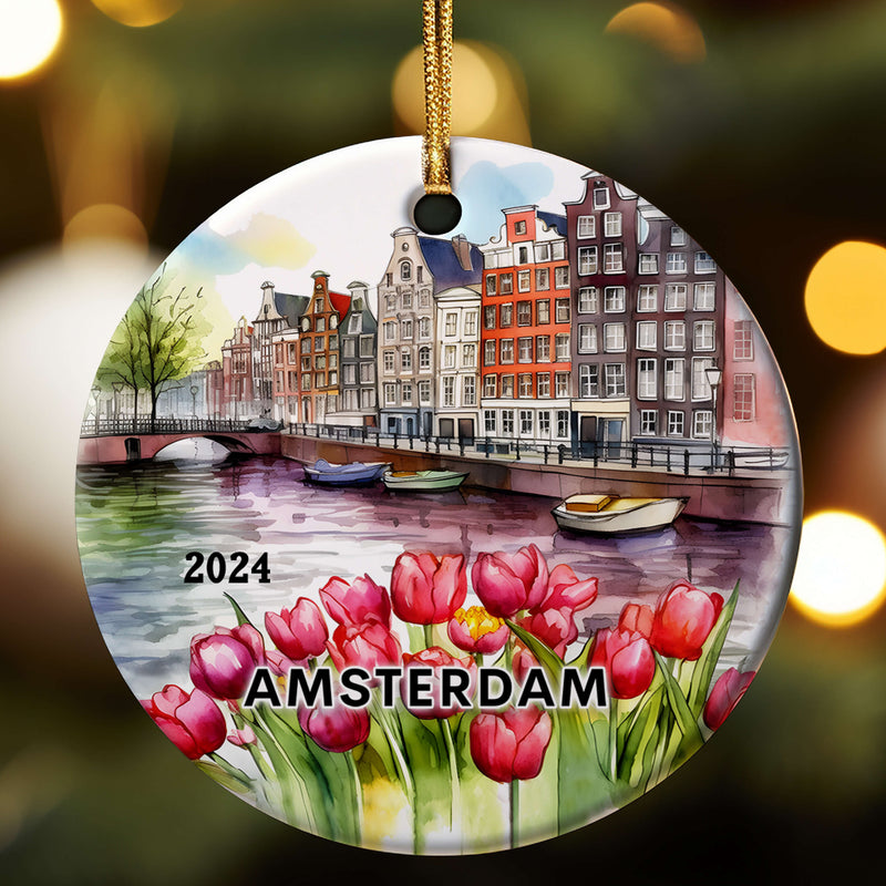 2024 Amsterdam Ceramic Ornament, Netherlands Tulips