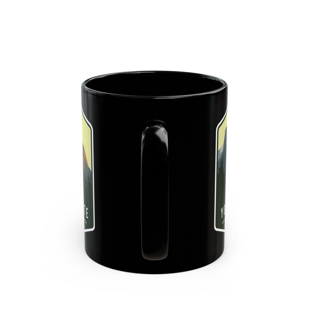 Yosemite National Park Black Ceramic Mug