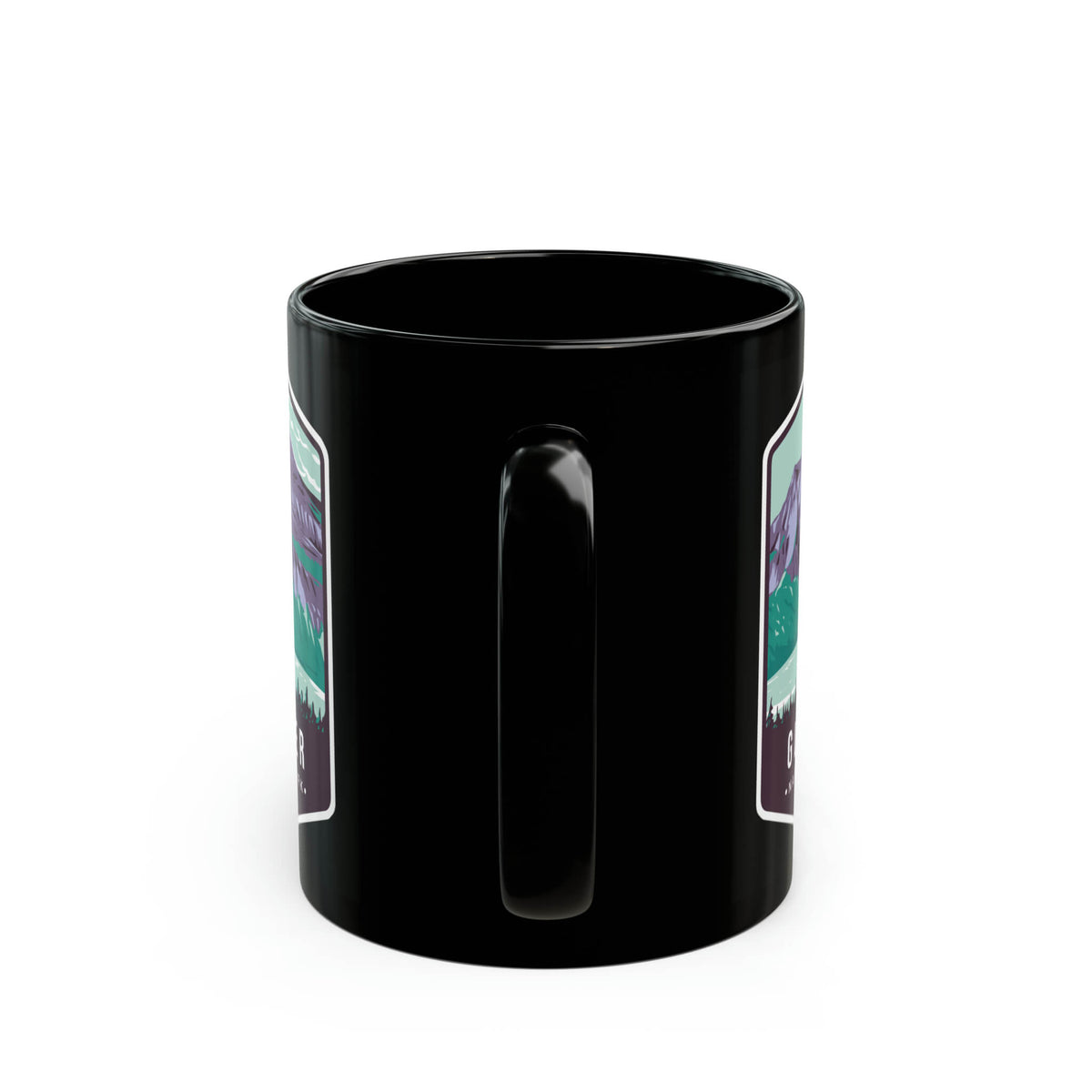 Glacier National Park Black Coffee Mug