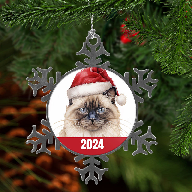 Birman Cat Christmas Ornament 2024 with Free Shipping